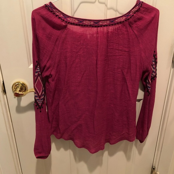 fuchsia long sleeve blouse - Picture 2 of 3